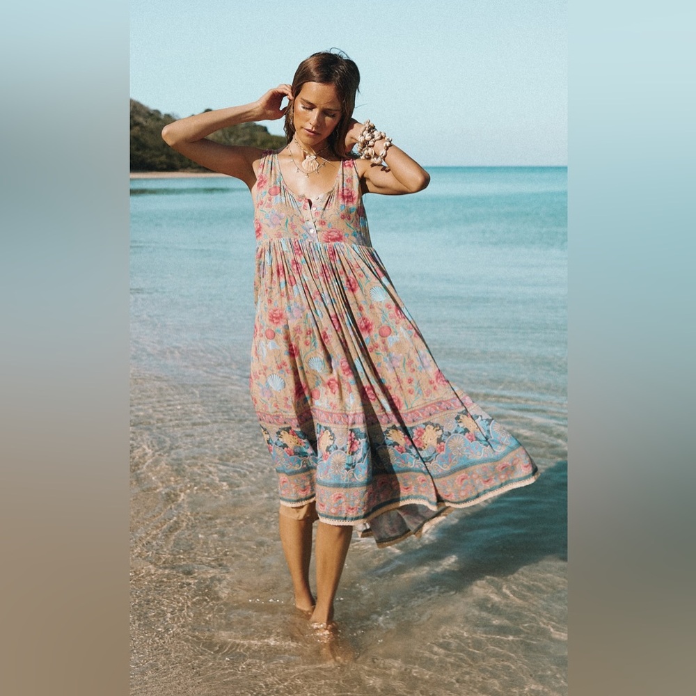 *Spell Seashell Babydoll Midi Dress – Size Trade Only* NEED SIZE SMALL